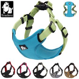 Dog Collars Leashes Truelove Padded Reflective Dog harness Vest Pet Step in Harness Adjustable No Pulling Pet Harnesses for Small Medium Dog TLH5951 230829