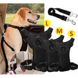 Dog Collars Leashes Dog Harness Leash Outdoor Training Dog Snack Bag Breathable Mesh with Adjustable Straps Car Automotive Seat Safety Belt 230829