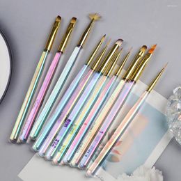 Nail Brushes BQAN 11pcs Art Acrylic Liquid Powder Carving UV Gel Painting Brush Lines Liner Drawing Pen Manicure Tool Set