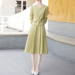 Two Piece Dress Womens Dresses Woman 2 Pieces Suits And Skirts Sets 2023 Fashion Small Coats Midi Set Outfits