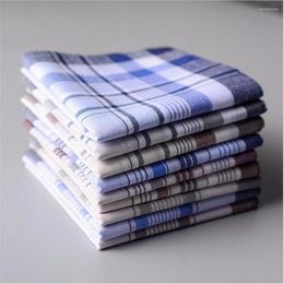 Bow Ties 1pc Square Plaid Stripe Handkerchiefs Men Classic Vintage Pocket Cotton Towel For Wedding Party 38 38cm Random Color