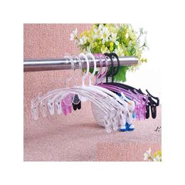 Hangers Racks New Transparent Plastic Fashion Panty Hanger Thickened Bra With Clip Special Underwear R Clothing Store Cca13039 Drop Dh4Ct
