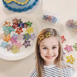 Hair Accessories Children Colourful Star Side Hairpin Cute Metal Buckle Clips Baby Girl Candy Colour Birthday Party Barrettes