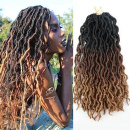 Goddess Faux Locs Crochet Hair Synthetic Wave Hair Ombre Braiding Hair Extensions 18Strands Gypsy Locs Hair