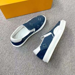 Luxembourg samothrace casual shoes for men denim canvas leather designer ollie sports trainer sneaker mens rubber outsole monograms flowers sneakers 03