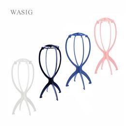 Wig Stand 1PC Four Colours Wig Stands Plastic Hat Display Wig Head Holders 17x34Cm Mannequin HeadStand Portable Folding Wig Stand 230830