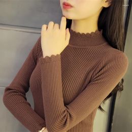 Women's Sweaters Autumn Fashion Women Sweater Sexy Slim Tight Bottoming Solid Turtleneck Elegant Knitted Pullovers