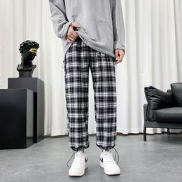 Men's Pants Summer Lightweight Plaid Men Hip Hop Oversized Casual Korean Harem Sweatpants Harajuku Fashion Streetwear Jogger 230830