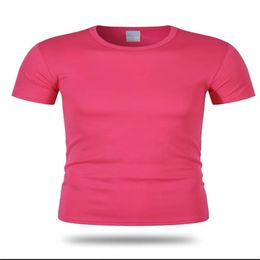 23 24 Abbigliamento ad asciugatura rapida per uomo e donna, sport a maniche corte e corsa traspirante, T-shirt girocollo ad asciugatura rapida su misura, abiti da lavoro stampati su misura