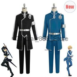 New Anime Kirigaya Kazuto Cosplay Eugeo Costumes Kirigaya Cosplay Sword Art Online Season 3 Kirito Wigs Uniform Set Adult Party x0830