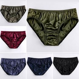 Underpants 1PC Knickers Briefs Panties Satin Silk Lingerie Breathable Men's Comfortable Underwear