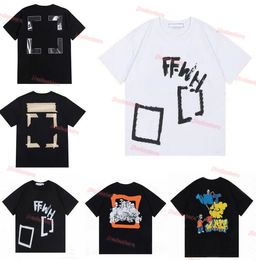 OffS Men's T-shirts Offs White Tees Arrow Summer Finger Loose Casual Short Sleeve T-shirt for Men and Women Printed Letter x on the Back Print Oversize XRy9J
