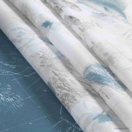 Shower Curtains Madamoiselle Sea Seashell Grey Fabric Ocean Printed Ivory Waterproof Shower Curtain R230831