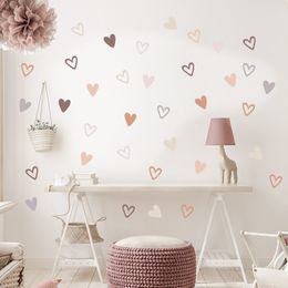 Wall Stickers 24pcs Heart Sticker for Kids Room Baby Boy Girl Decoration Decals Living Bedroom Decor 230829