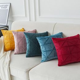 Pillow Art Velvet Solid Colour Throw Pillows Cover Case Home Decorative Sofa Decoration 45x45cm