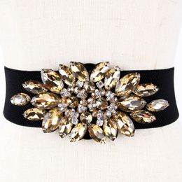 Belts Luxury Dress belts for women Women Colorful Crystal Elastic Waistband Fashion Ladies Corset Summer Dress Accessories 230830