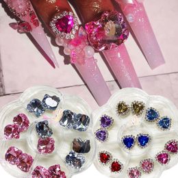 Nail Art Decorations Luxury Glitter Rhinestones Pink 3D Nail Charms Mixed Metal Alloy Jewellery Nail Art Decorations Salon Manicure Accessories Tools 230830