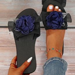 Slippers Summer For Women Ladies Open Toe Flowers Bohemian Sandals Casual With Arch Support