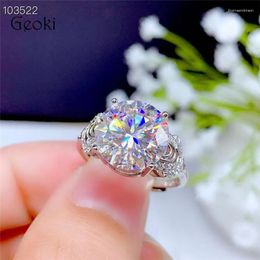 Cluster Rings Silver Original Brilliant Cut 5 Diamond Test Past D Color Flawless Moissanite Wedding Ring For Women Real Gemstone Jewelry