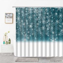 Shower Curtains Snowflake Shower Curtain Cartoon Home Decor Background Wall Covering Christmas With Bath Curtains Bathroom Supplies R230831