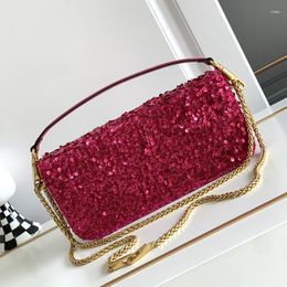 Evening Bags Luxury Beaded Handbag Removable Sliding Chain Shoulder Bag Vintage Magnetic Buckle Women's Dinner Diagonal Straddle