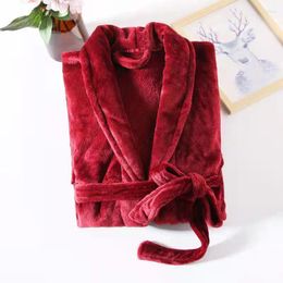 Women's Sleepwear Winter Couple Flannel Robe Thickened Coral Fleece Bathrobe For Women Men Warm Plush Nightwear Nightgown Loose Homewear