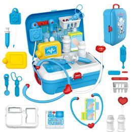 Tools Workshop 17pcs Kids Pretend Doctor Set Portable Backpack Kit Toys Classic Role Play Game for Children Gifts 230830