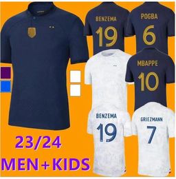 French club Full jerseys 2022 soccer jersey Sets 2023 BENZEMA MBAPPE GRIEZMANN COMAN PAVARD KANTE DIGNE Maillot de foot equipe Maillots kids kit Men football shirt