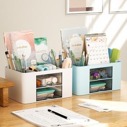 Storage Boxes Bins Desk Organiser Caddy with Clear Drawer Multifunctional Pen Holder Desk Drawer Reusable Desk Storage Box Pen Holder Organiser 230830