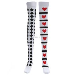 Socks Hosiery Poker Card Suit Print Thigh High Stockings Cosplay Costume Long Lolita Over Knee Halloween 230830