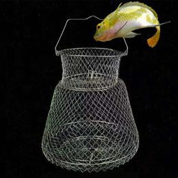 Fishing Accessories Fish Cage Steel Wire Material High Quality Fishing Net Spare Parts Mental Foldable Hanging Wire Folding Steel Wire Fishing Net 230831