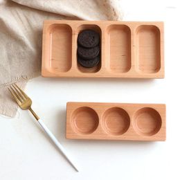 Plates Creative Dishes Plate Japanese Solid Wood Divided El Tableware Sauce Dish Dim Sum Dessert Wooden Household