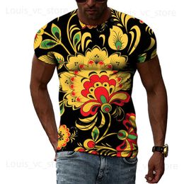 Men's T-Shirts Summer Men And Women Gorgeous Flower Graphics T -shirts Fashionable Leisure Personality 3D Printing O Collapsed Short Sleeves. T230831