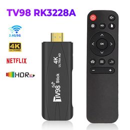 TV Stick TV98 Android Big TV HDR Seti Top OS 4K WiFi 6 2.4/5.8G Android 7.1 Akıllı Çubuklar Android TV Kutusu Çubuğu Taşınabilir Medya Oyuncu 230831