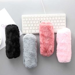 Learning Toys Cute Solid Color Plush Pencil Case For Girls Pencil Bag Stationery Pencilcase School Supplies