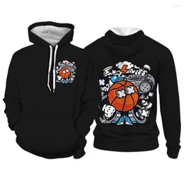 Men's Hoodies Spring Summer Street Graffiti Funny Hoodie Men Sweatshirt Fashion Punk Hiphop Brand Y2K Streetwear Graphic Clothing