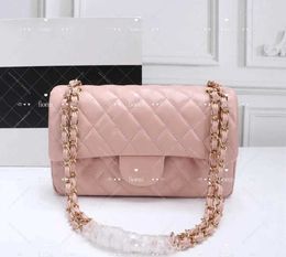 Top Designe custom luxury brand handbag channel Women's bag 2021 leather gold chain crossbody 2.55cm black and white pink cattle clip sheepskin shoulder g2344