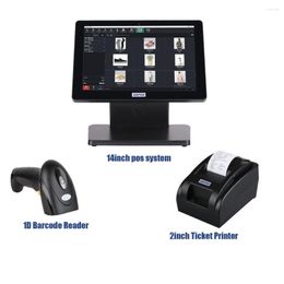 Free Software 14 Inch VFD Dual Screen POS System Cash Register All In One Windows/Android Machine