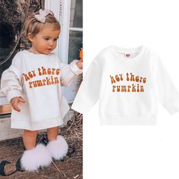 Hoodies Sweatshirts FOCUSNORM 0 3Y Autumn Baby Girls Boys Halloween T Shirts Pumpkin Letter Print Long Sleeve Pullovers 230830