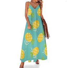 Casual Dresses Tropical Muumuu Pineapples Sleeveless Dress Evening Ladies Long Sleeve Women's Summer Suit