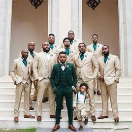 TPSAADE Green Men Suits for Groom Wedding Tuxedos Groomsmen Outfits 3 Pieces Bridegroom Attire Man Blazer Terno Masculino234Q