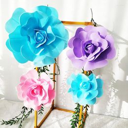 Decorative Flowers Artificial PE Foam Rose Flower Head Wedding Background Decoration Chair Party Holiday El Home Wall Hanging