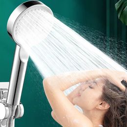 Bathroom Shower Heads High Pressure Shower Head 5 Modes Adjustable Shower Head Water Saving One-Key Stop Spray Nozzle Bathroom Accessories 230831