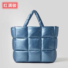 Nine square soft cotton suit Tote bag Women's fashionable and simple padded cotton suit One shoulder crossbody bag Large capacity handbag 230831