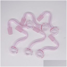 Smoking Pipes 10Mm Male Joint Pink Glass Oil Burner For Rigs Bongs Thick Pyrex Tobacco Bowl Hookahs Adapter Pipe Nail Burning Smoke To Dhcpk