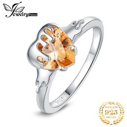 Wedding Rings Jewellery Arrival Honey Heart 3 3ct Morganite Colour Gemstone 925 Sterling Silver Statement Ring for Woman Trendy Jewellery 230830
