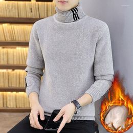 Men's Sweaters 2023 Autumn Winter Men Short Loose Youth Trend High-grade Thick Warm Pullover Casual Sweater Turn Turtleneck Bottom Shirt