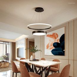 Chandeliers Modern LED Chandelier Lamp For Dining Room Kitchen Indoor Decorative Lighting Black Golden Study Droplight