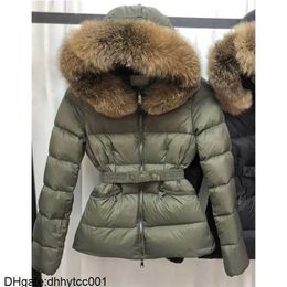 mens jackets womens fur collar down hooded puffer jacket quality coat outerwear designer midlength slim overcoat winter clothing 0220h