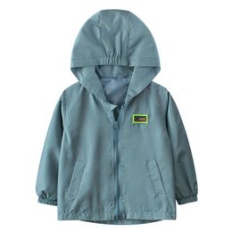 Jackets Children's Autumn Coat Medium And Big Boys' Thin Simple Casual Fashion Windbreaker Hoodie 230830